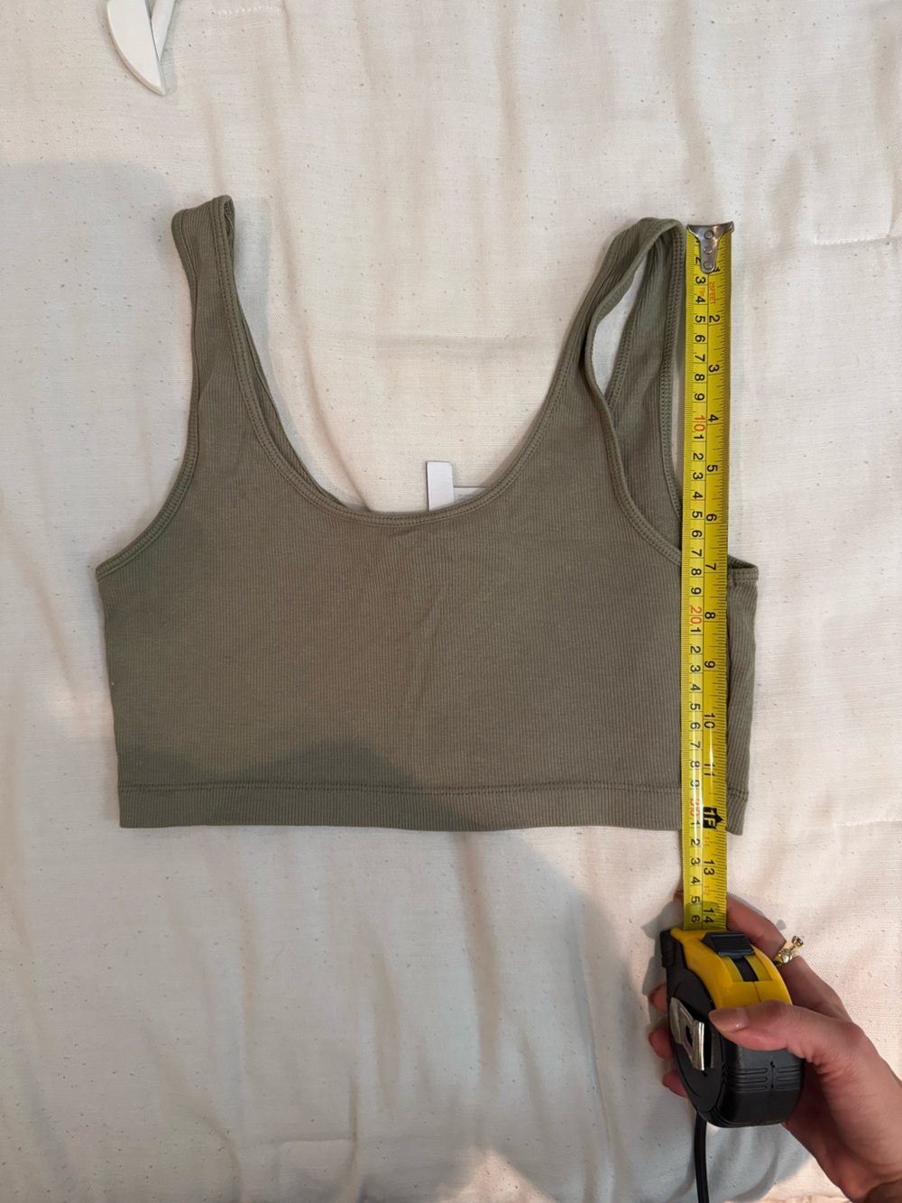 H&M Olive Green Ribbed Tank Bralette
